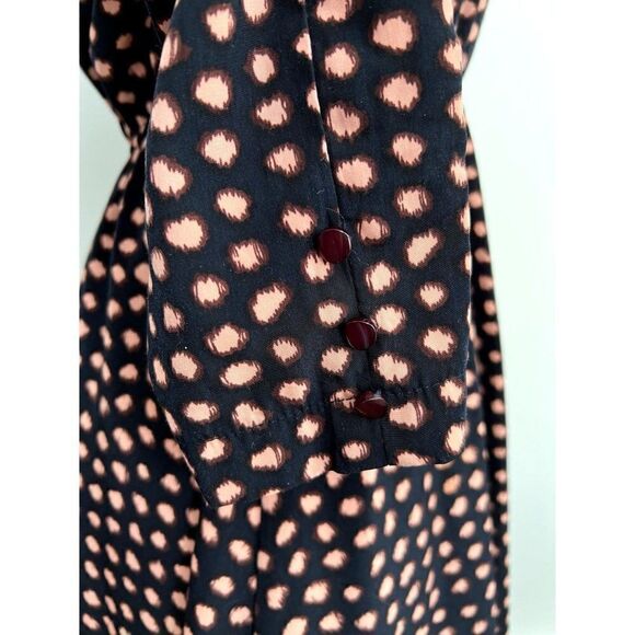 The Tilbury Dress 3/4 Sleeve Navy with Pink Dots Size S - Picture 4 of 6
